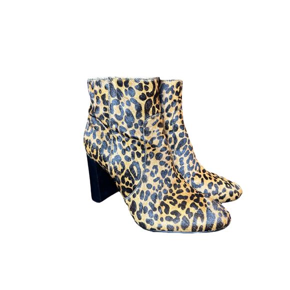 Banana Republic Leopard Calf Hair Ankle Booties - Size 8.5 - Picture 2 of 14